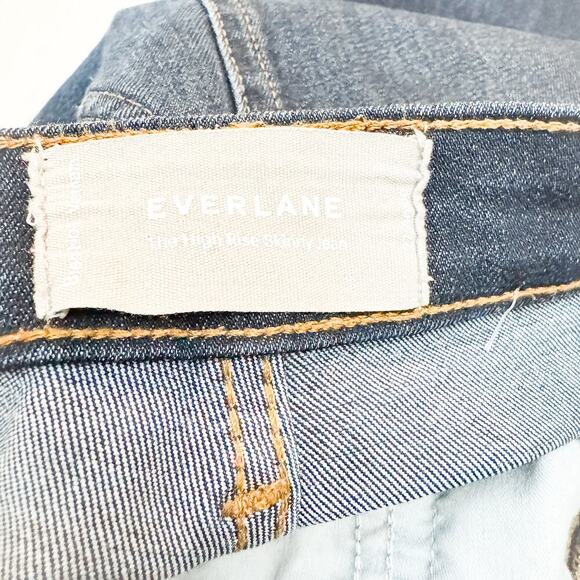 Everlane The High-Rise Skinny Jean Dark Wash Denim Zip Fly Size 27 Ankle - Picture 6 of 8